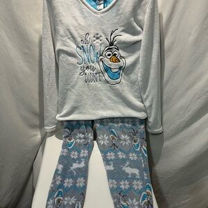 Disney Olaf Kids Pajama Set - White and Blue